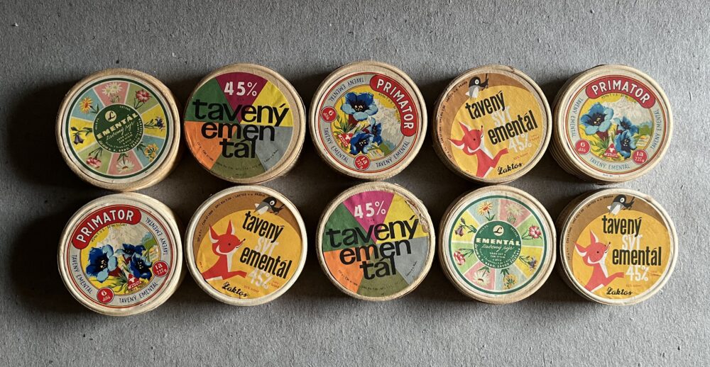 Krabičky od sýrů z dob socialismu Madeta, Laktos, Lacrum 10 ks