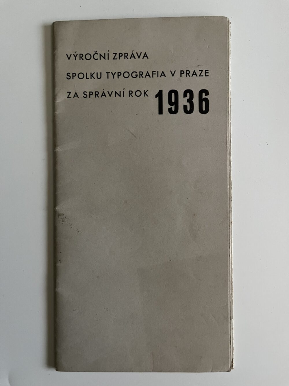 Výroční zpráva spolku typografia v Praze za správní rok 1936