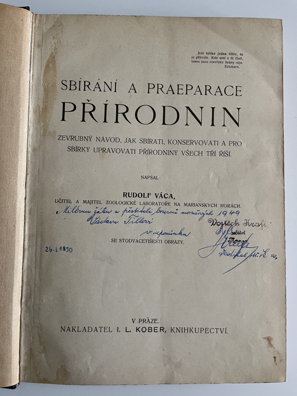 Kniha Rudolf Váca - Sbírání a praeparace přírodnin