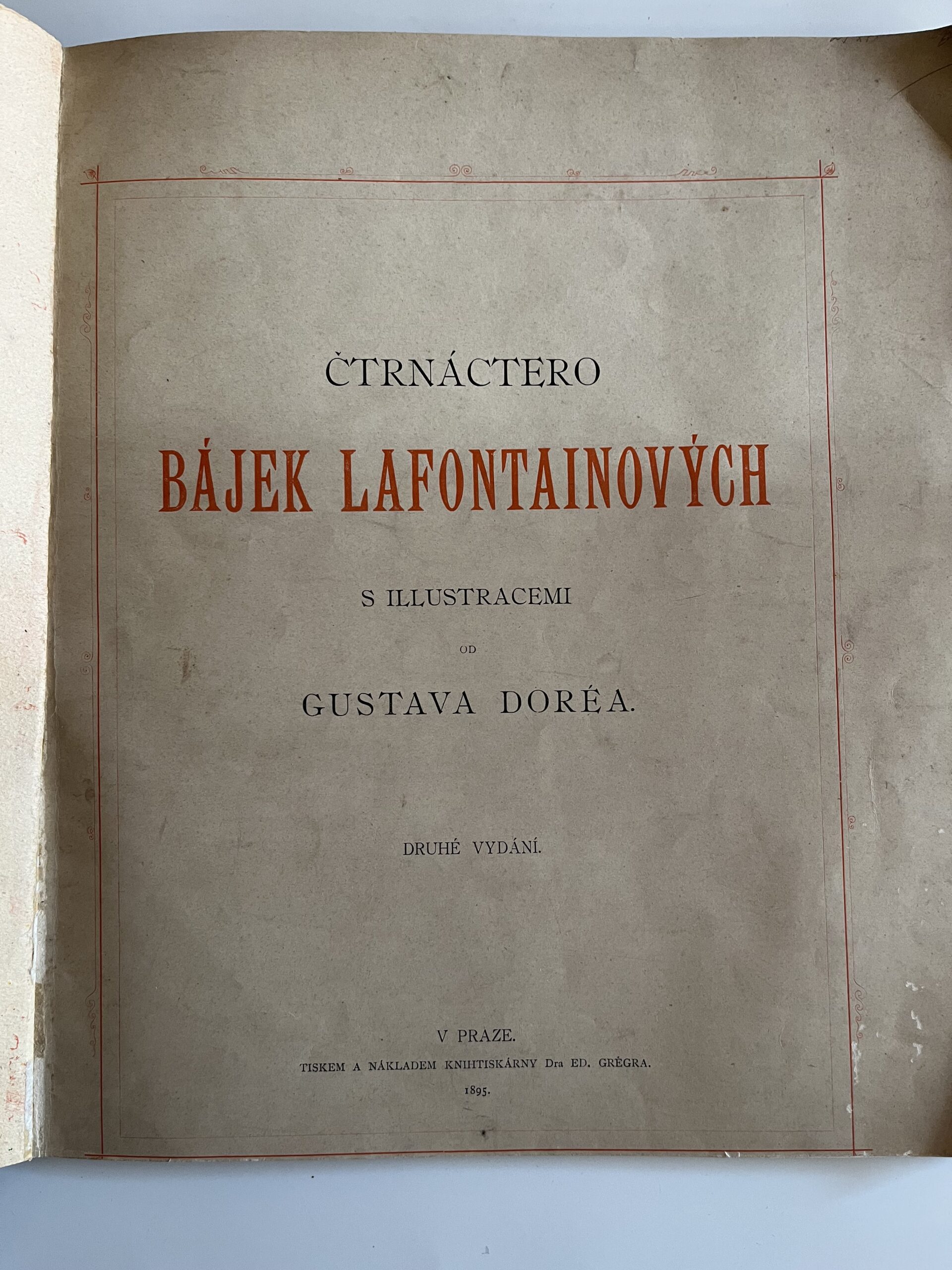 Kniha - Čtrnáctero bájek Lafontainových s illustracemi, r.1895 - Obrázek 2