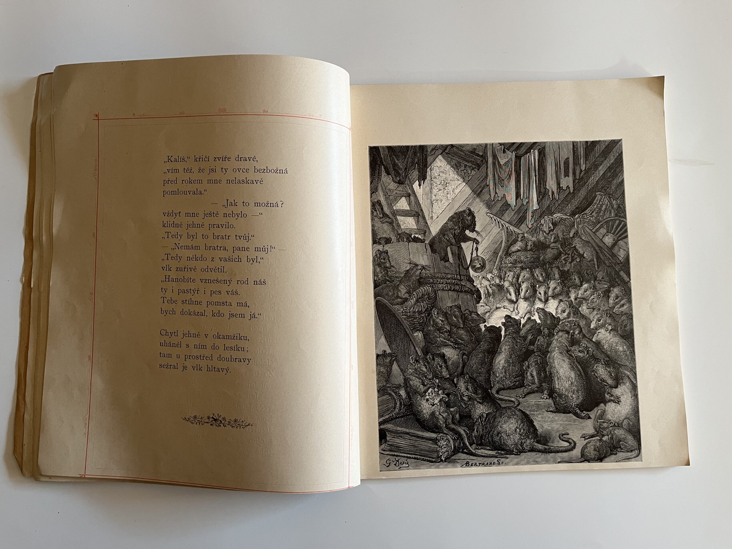 Kniha - Čtrnáctero bájek Lafontainových s illustracemi, r.1895 - Obrázek 5