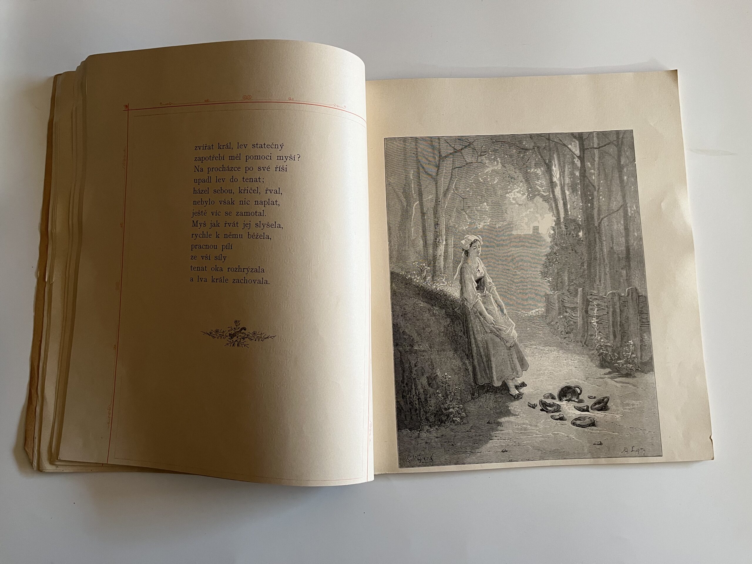 Kniha - Čtrnáctero bájek Lafontainových s illustracemi, r.1895 - Obrázek 6