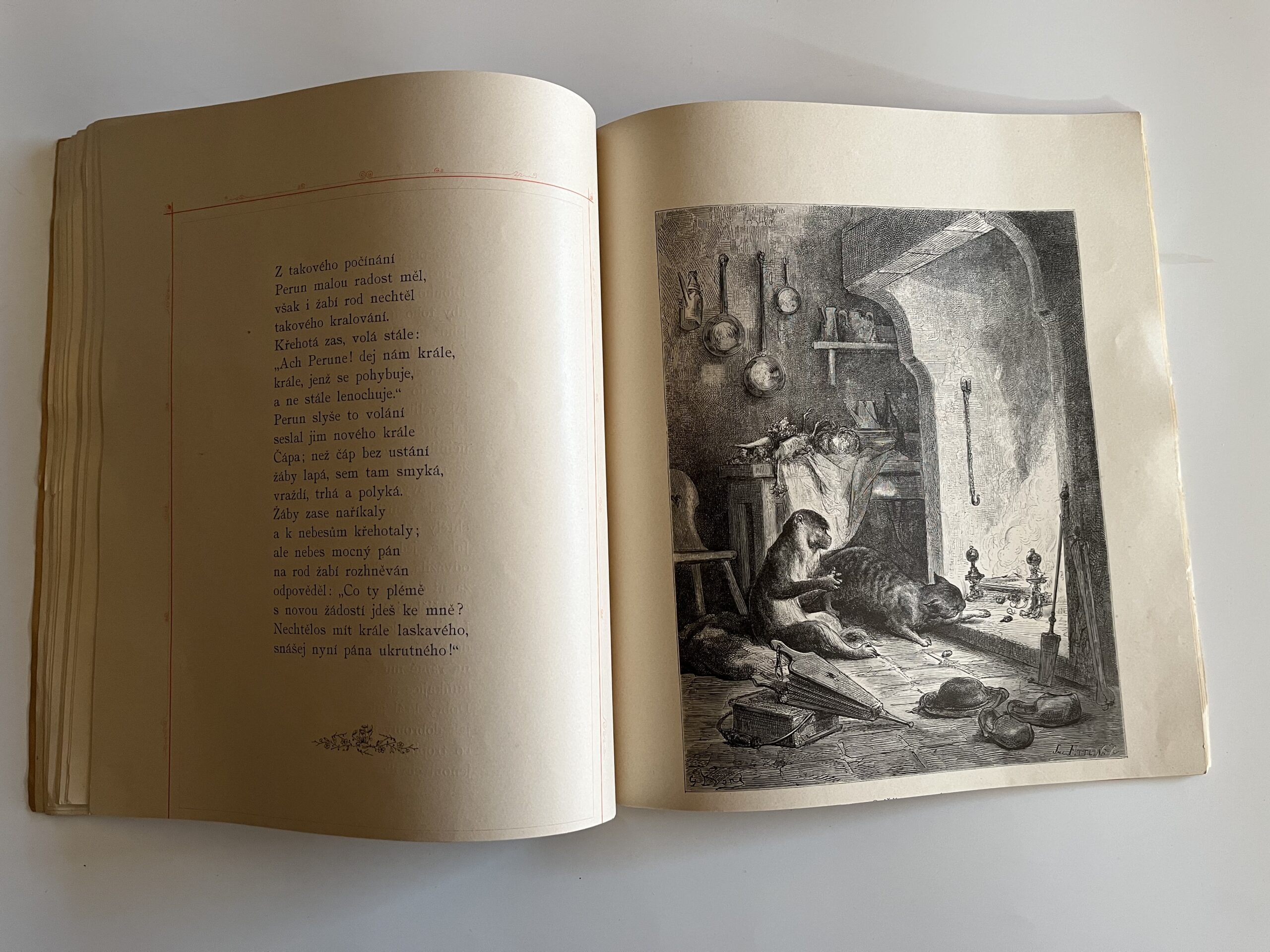 Kniha - Čtrnáctero bájek Lafontainových s illustracemi, r.1895 - Obrázek 7