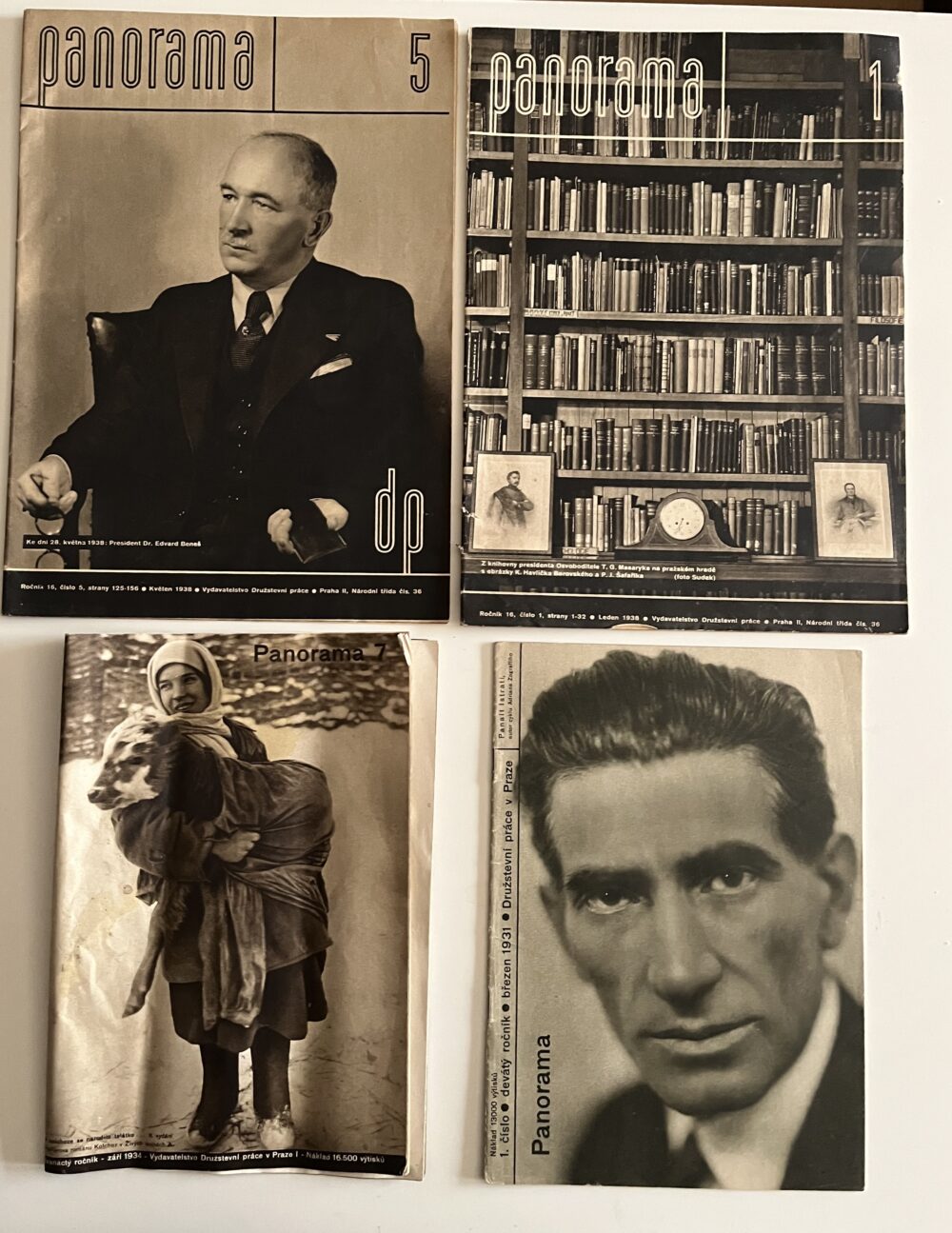 Dobové časopisy Panorama, nakl. Družstevní práce 4 ks 1.pol.20.st.