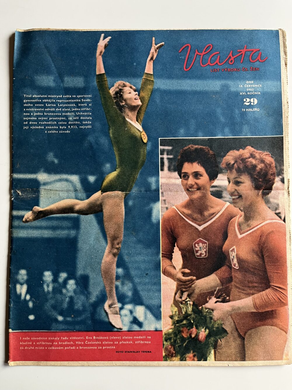 Časopis Vlasta, list výboru čs.žen - Věra Čáslavská, sport 1962