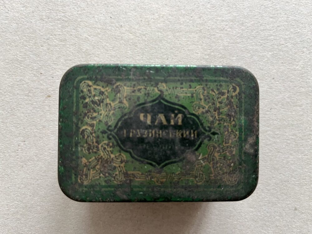 Plechová krabička od čaje, Oděsa 1.pol.20.stol.