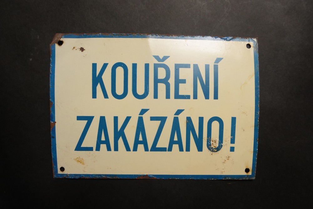 Cedule plechová - Kouření zakázáno! 20. stol.