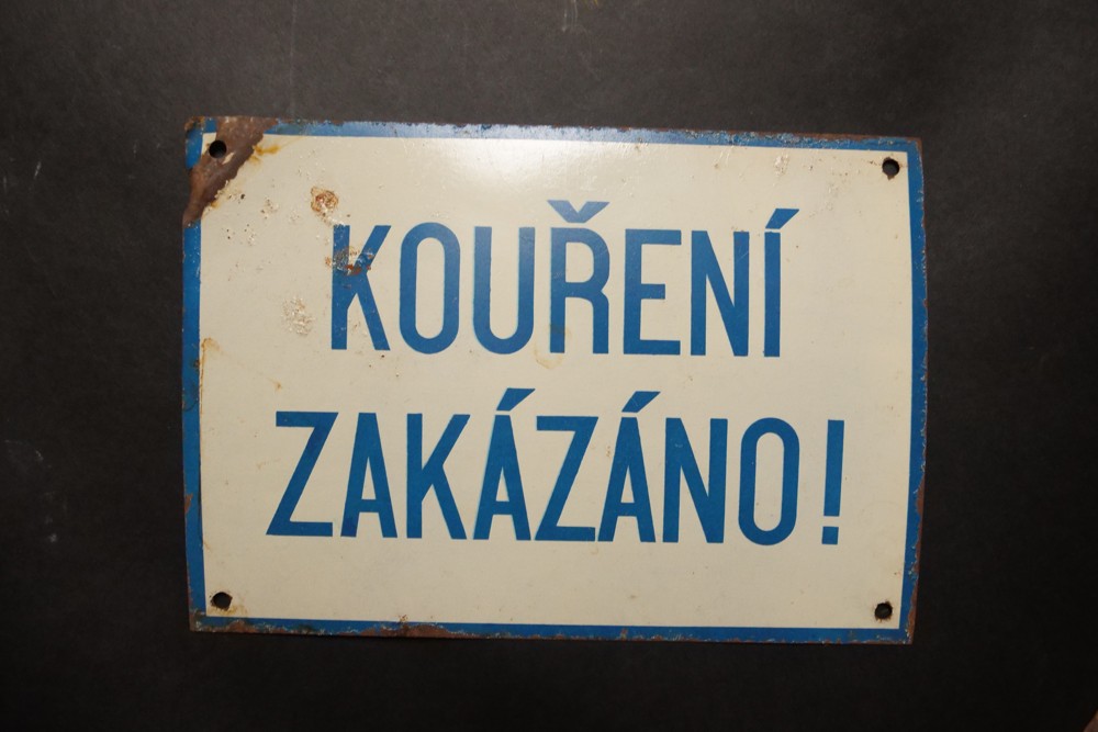 Cedule plechová - Kouření zakázáno! 20. stol.