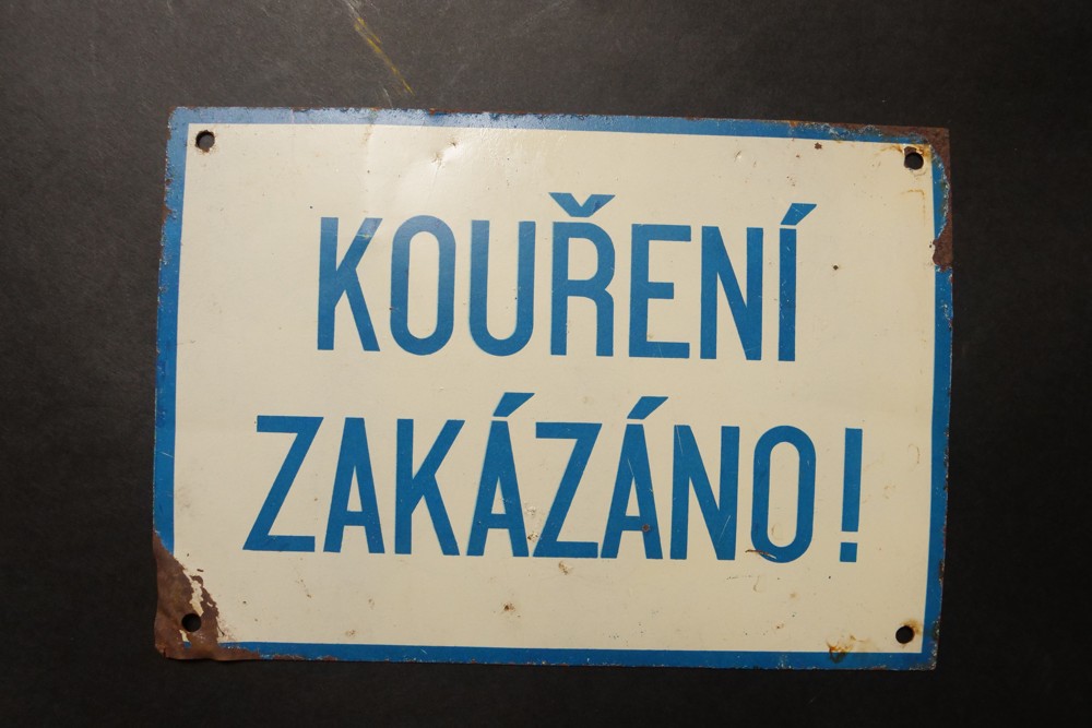 Cedule plechová - Kouření zakázáno! 20. stol.