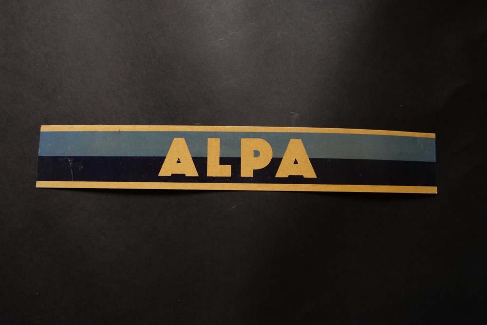 Reklamní papírová cedule ALPA, 1.pol.20.stol.