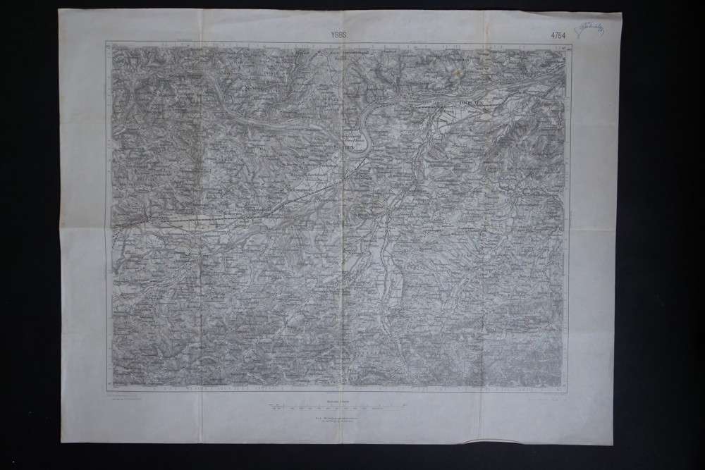 Rakousko-uherská vojenská mapa -  Ybbs, 1914
