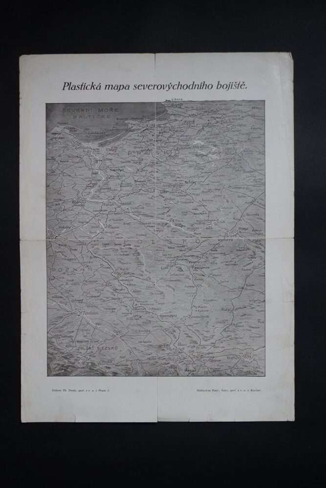 Starožitá plastická mapa - Severovýchodní bojiště, první pol. 20. stol.