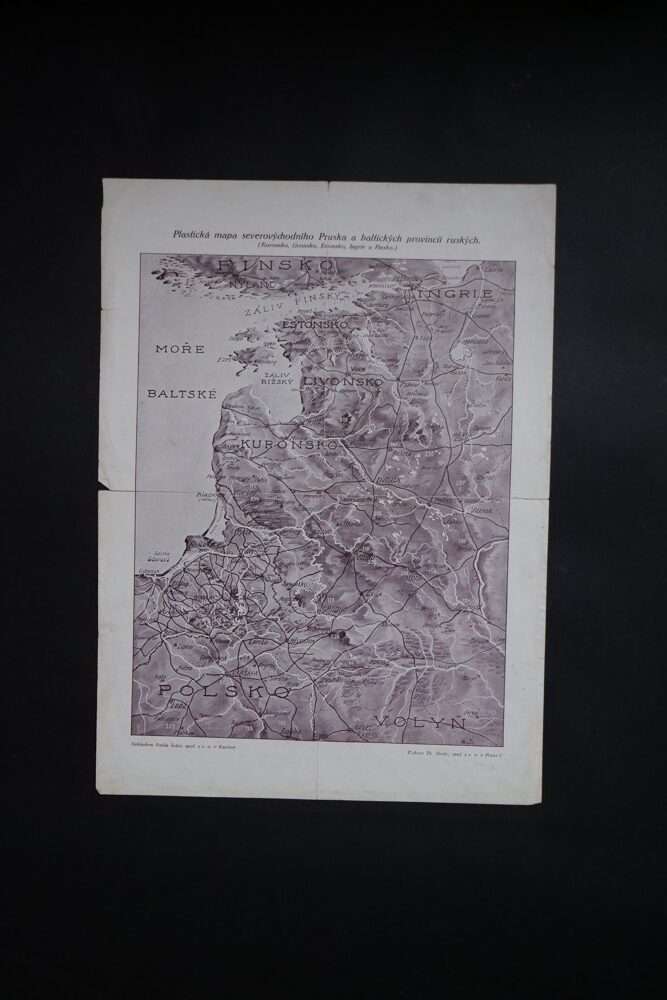 Starožitá plastická mapa -Prusko, první pol. 20. stol.