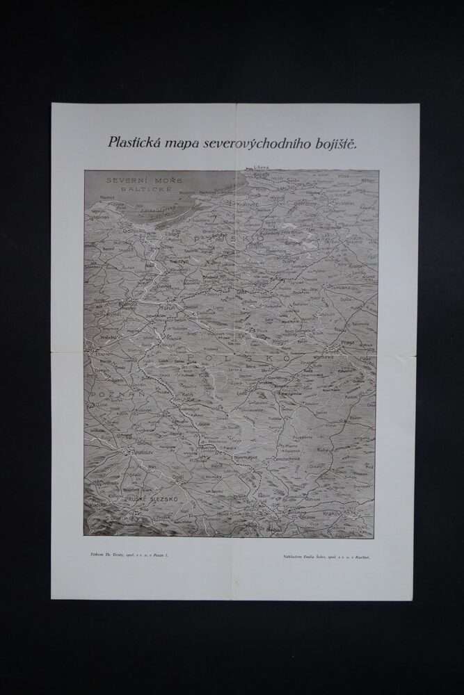 Starožitá plastická mapa - Severovýchodní bojiště, první pol. 20. stol.