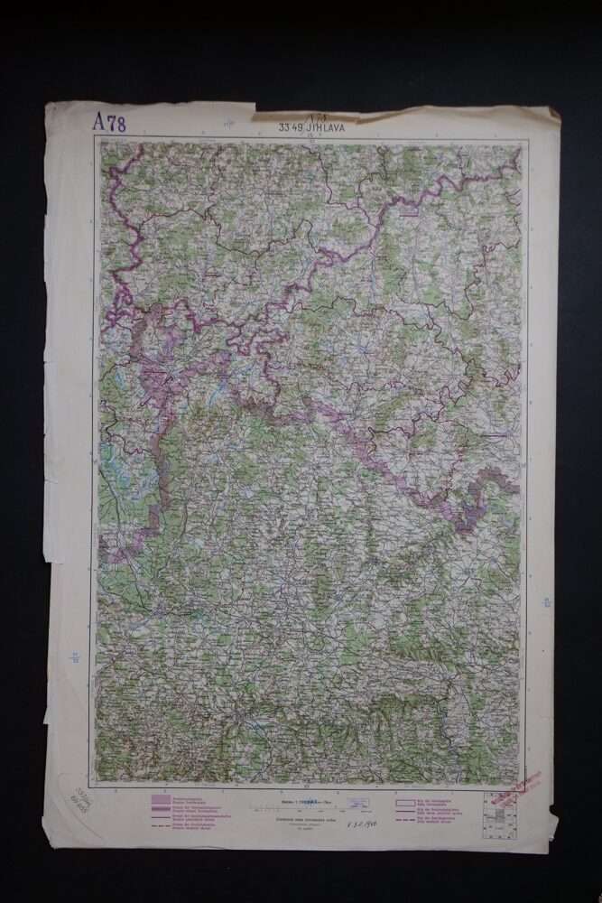 Vojenská mapa - Jihlava, první pol.20.stol.