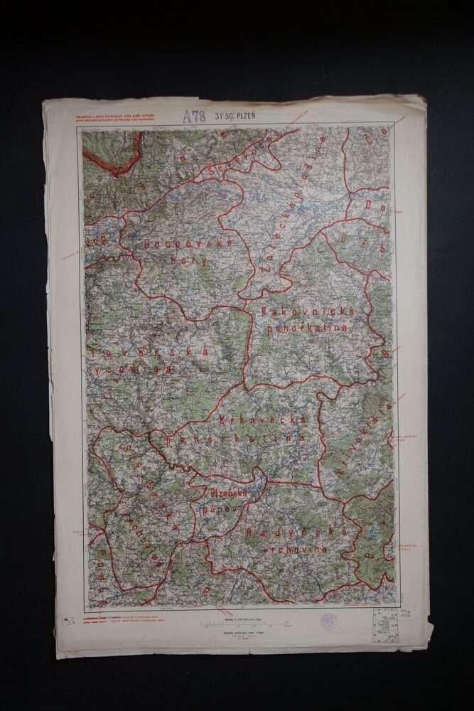 Vojenská mapa - Plzeň, první pol.20.stol.