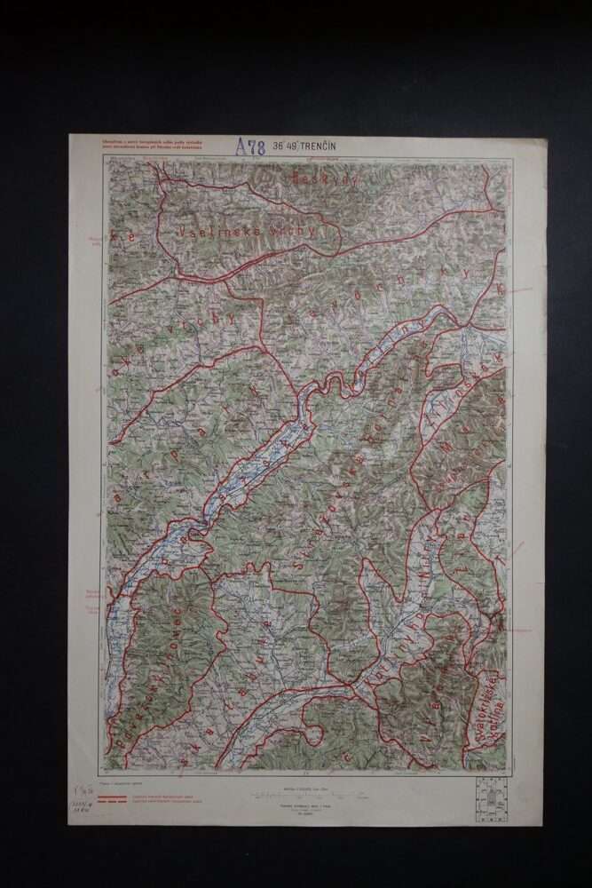 Vojenská mapa - Trenčín, první pol.20.stol.