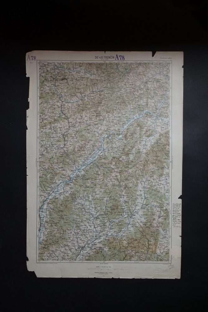Vojenská mapa - Trenčín, 1924