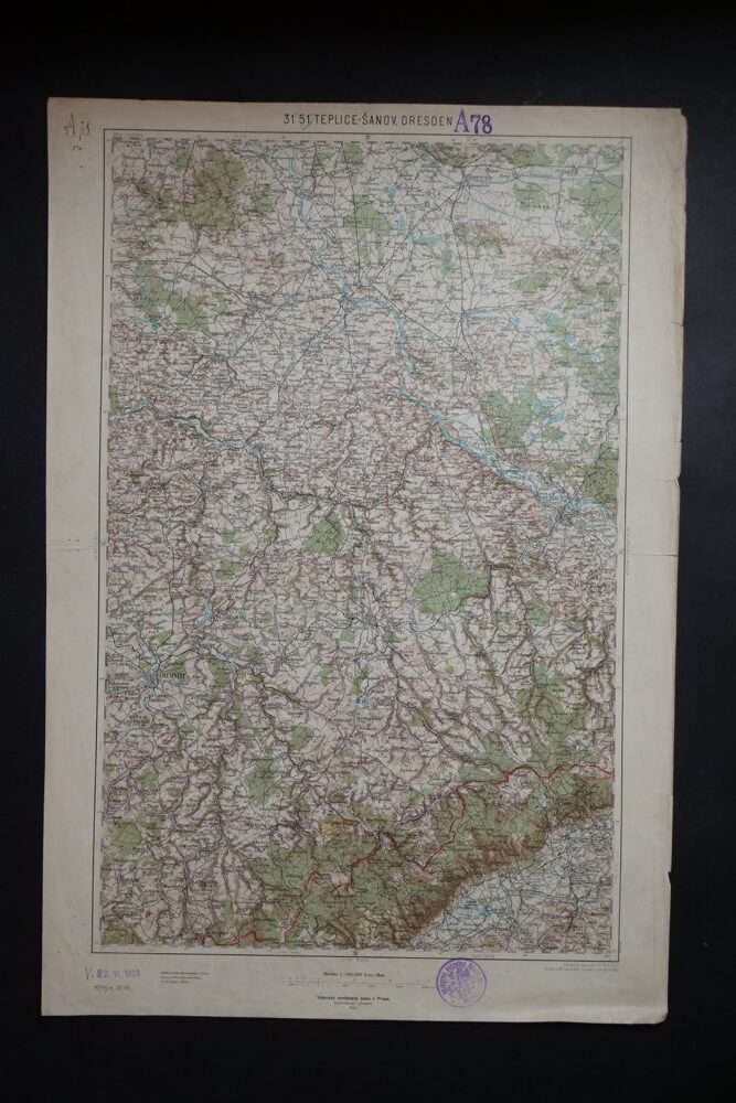 Vojenská mapa - Teplice-Šanov, Dresden, 1924