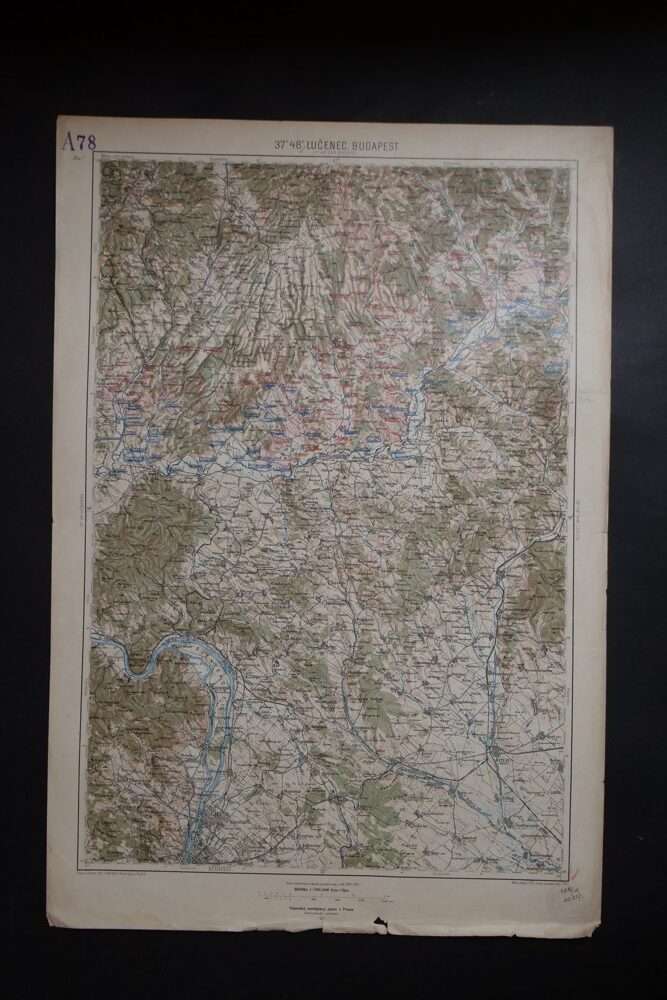 Vojenská mapa - Lučenec, Budapest, 1927