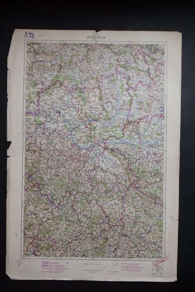 Vojenská mapa - Kolín, první pol.20.stol.