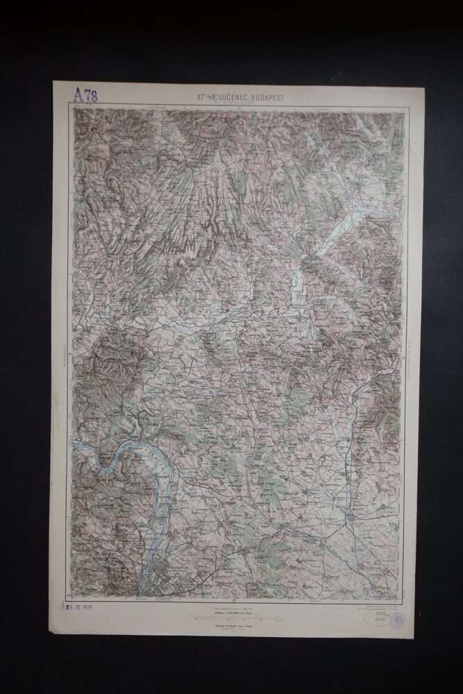 Vojenská mapa - Lučenec, Budapest, 1927