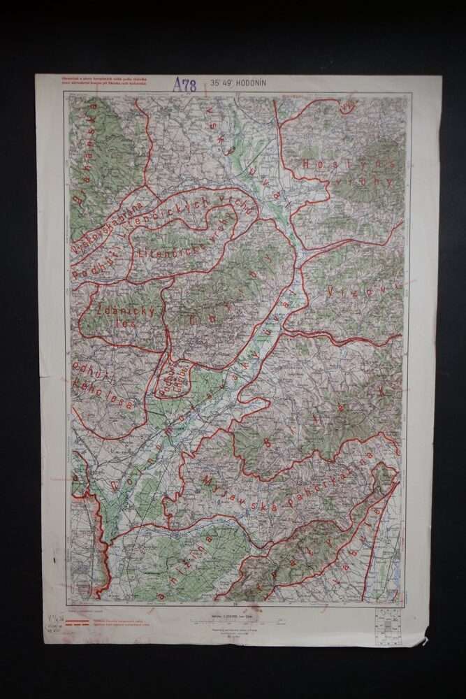 Vojenská mapa - Hodonín, první pol.20.stol