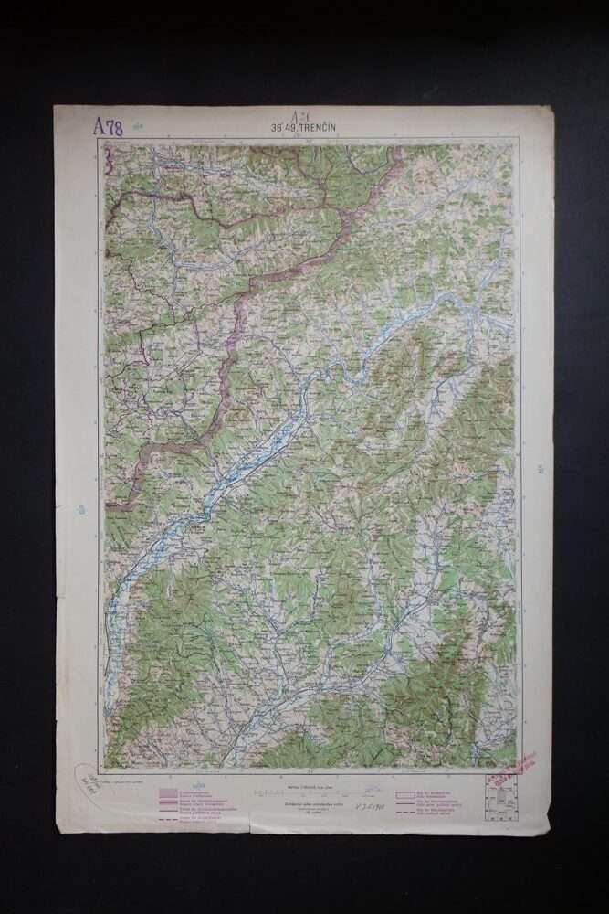 Vojenská mapa - Trenčín, první pol.20.stol.