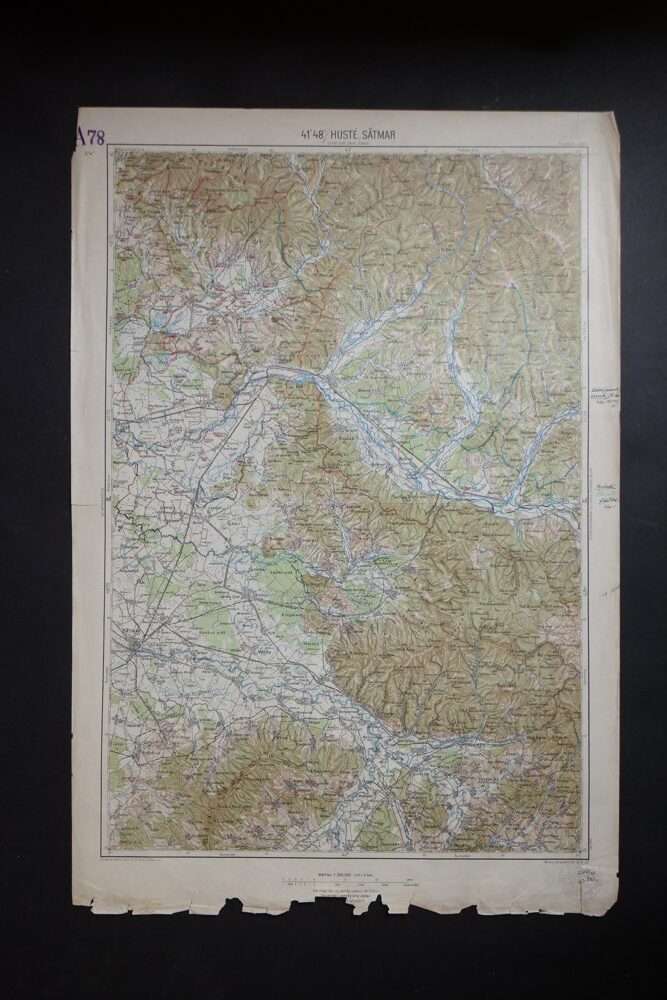 Vojenská mapa- Husté, Satmar, první pol.20.stol.
