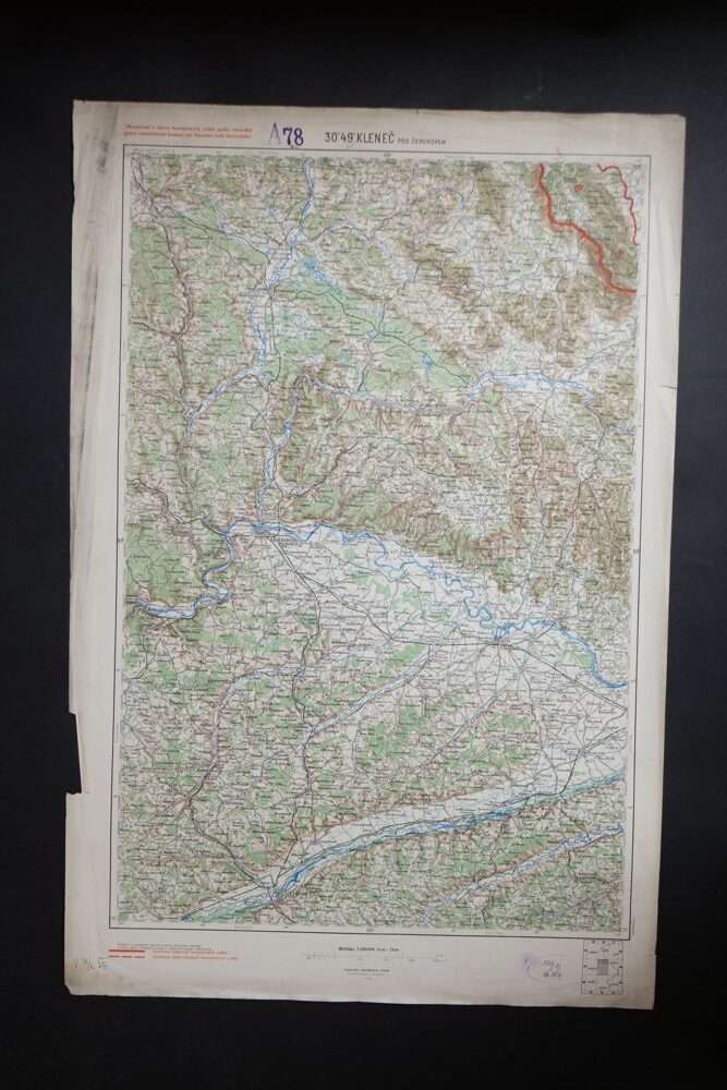 Vojenská mapa - Kleneč, 1923