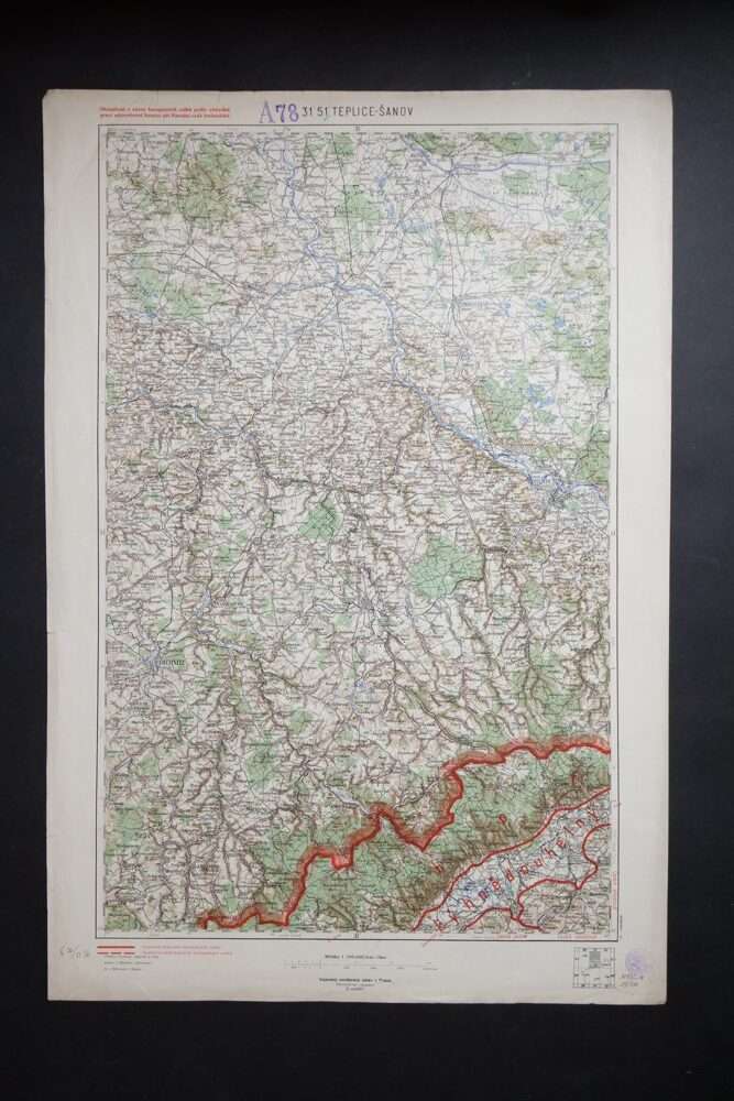 Vojenská mapa - Telice-Šanov, první pol.20.stol.