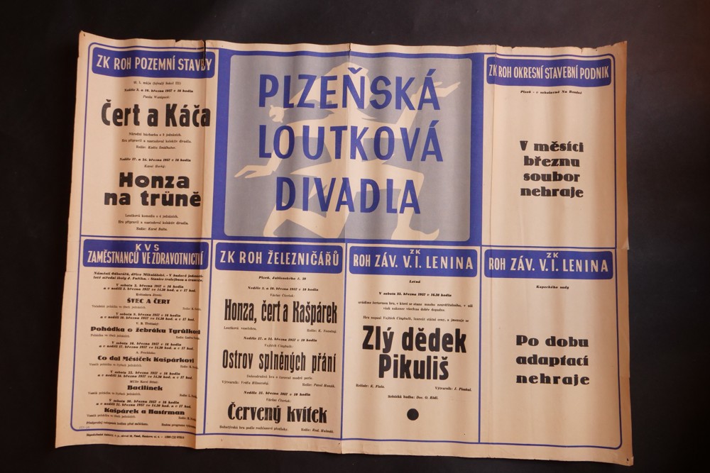 Plakát - Plzeňská loutková divadla, r.1957