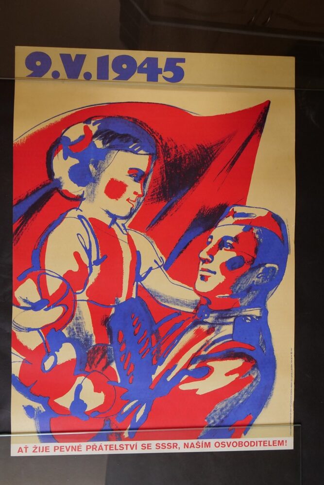 Plakát propagandistický 9.květen 1945, autor Zálešák 1977