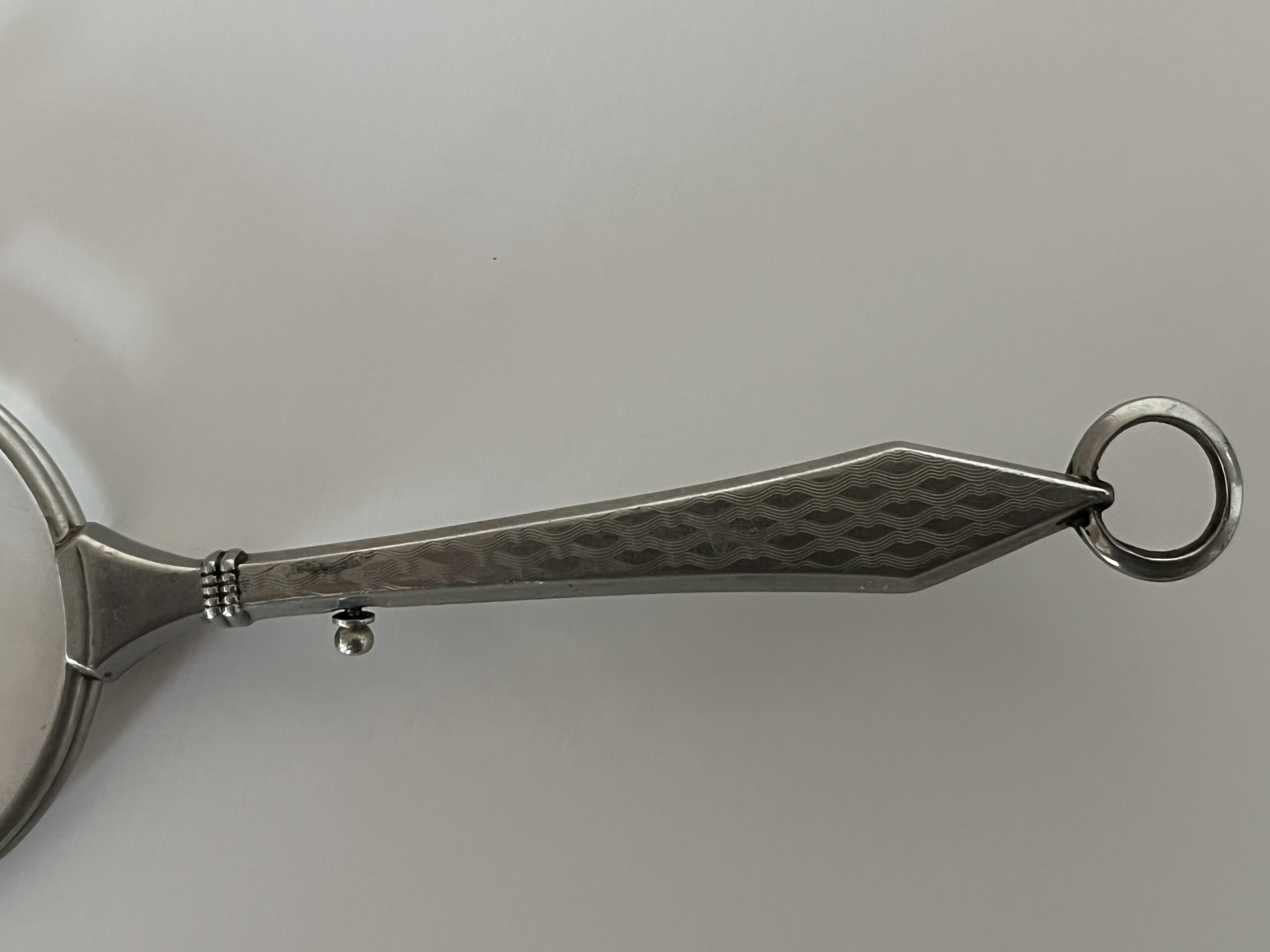 Starožitné skládací brýle lorňon - lorgnette s dlouhou šikmou rukojetí - Obrázek 2