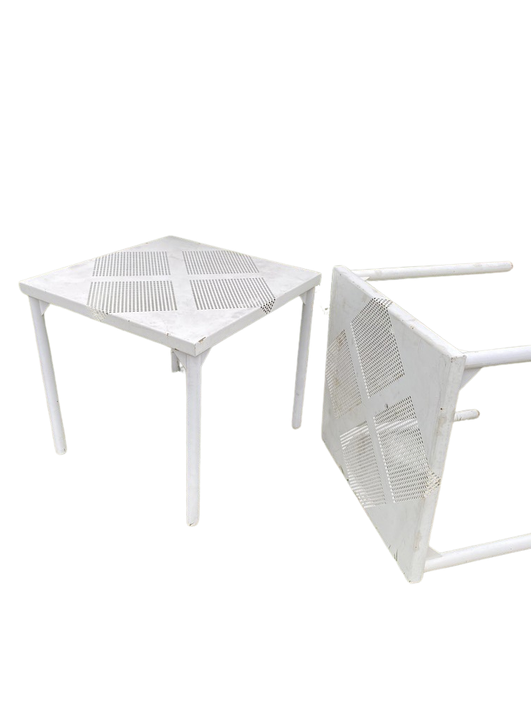 Kovové venkovní stoly 2 ks, 2.pol.20.stol. design m.Slovák