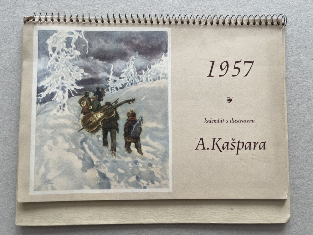 Stolní kalendář s ilustracemi Adolfa Kašpara r.1957