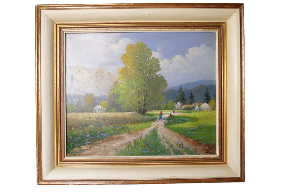 Obraz - Krajina, olejomalba, podpis Šíp